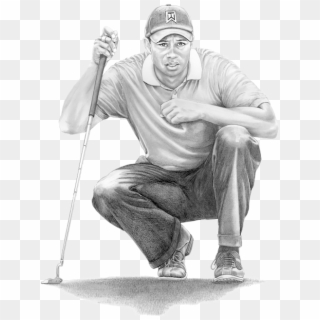 Bleed Area May Not Be Visible - Drawing Of Tiger Woods, HD Png Download