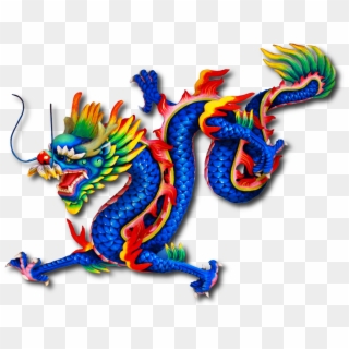 Eastern Dragons Are More Jolly - Blue And Red Chinese Dragons, HD Png Download