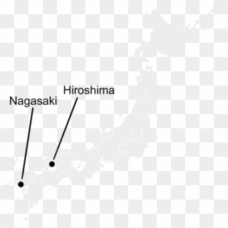 Map Of Japan Marking Nagasaki And Hiroshima With Text - Hiroshima And Nagasaki Location, HD Png Download
