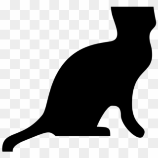 Feline Clipart Cat Shadow - Cat Silhouette, HD Png Download