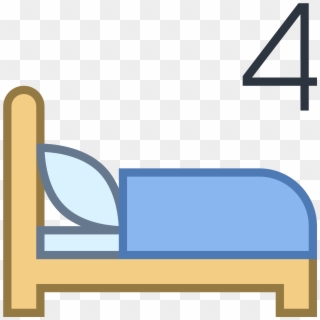 The Four Bed Symbol Is A Bed, But On The Top Of The - Bed Icon, HD Png Download
