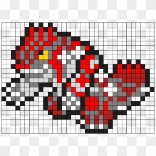 383 Groudon Perler Bead Pattern / Bead Sprite - Pixel Art Pokemon Groudon, HD Png Download