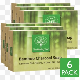Bamboo Charcoal Soap For Acne Prone Skin 6 Pack - Charcoal Bamboo Tree Png, Transparent Png