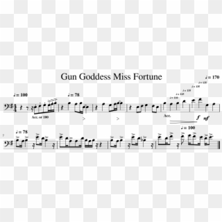 Gun Goddess Miss Fortune Trombone Mk I - Vader Jacob Piano Sheet, HD Png Download