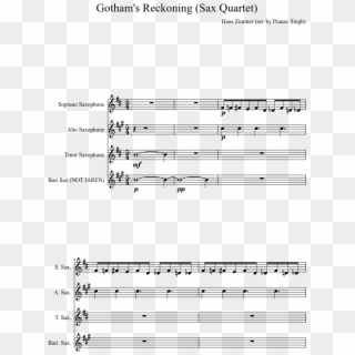 Gotham's Reckoning Sheet Music Composed By Hans Zimmer - Bob Omb Battlefield Alto Sax, HD Png Download