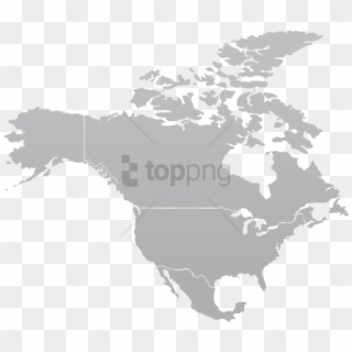 Free Png North America Map Gray Png Image With Transparent - North America In Gray, Png Download
