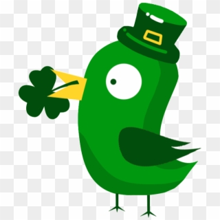 Green Bird With Clovers St, HD Png Download