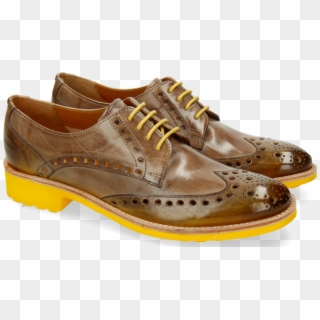 Derby Shoes Amelie 6 Light Grey Shade Yellow - Suede, HD Png Download