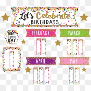 Confetti Lets Celebrate Birthdays Mini Bulletin Board - Birthday Bulletin Board Design, HD Png Download