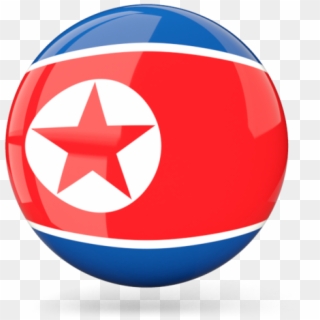 Glossy Round Icon Ilration Of Flag North Korea - North Korea Flag Icon, HD Png Download