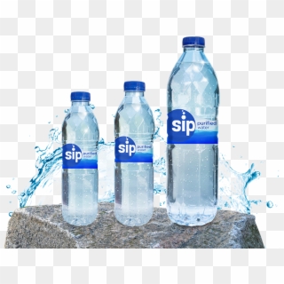 Sip Bottles With Water - Water Bottle, HD Png Download