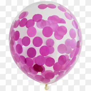 Clear Balloons With Pink Confetti - Pink Confetti Balloons, HD Png Download