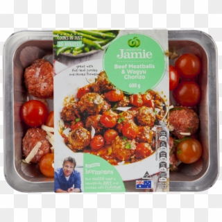 Created With Jamie Beef And Wagyu Chorizo Meatballs - Jamie Oliver Meatballs Woolworths, HD Png Download