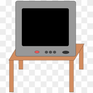 Tv Stand Wooden - Tv On The Table Clipart, HD Png Download
