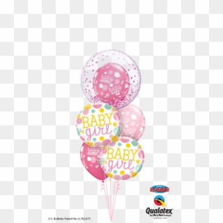 Baby Girl Confetti Bubble Balloon - Qualatex, HD Png Download