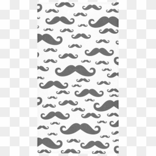 Black Handlebar Mustache / Moustache Pattern Bath Towel - Mustache, HD Png Download