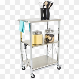 Small Stainless Steel Kitchen Carts Lowes For Kitchen - Kitchen Cart, HD Png Download