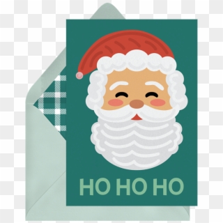 Jolly Santa Claus Card In Blue Budget Planner, Wedding - Santa Claus, HD Png Download