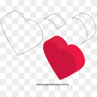 Coração Molde Imagens - Heart, HD Png Download