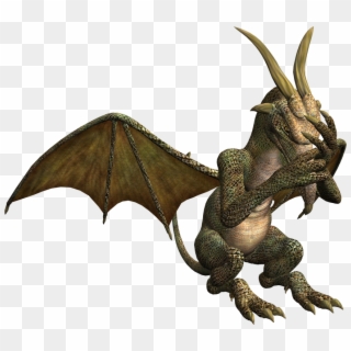 Gargoyle Green With Hands In Front Of Face - Dragon, HD Png Download
