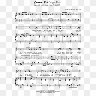 Sheet Music Picture - Catholic Song Come Follow Me Lyrics, HD Png Download