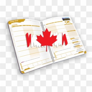 Open Spiral-bound Planner With Days Of The Week And - Canada Flag, HD Png Download