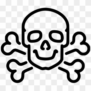 Poison Clipart Skull Bone - Skull And Crossbones Easy Drawing, HD Png Download
