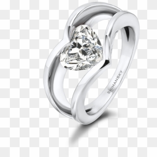 Heart Shaped Designer Millennium Shimansky Ring - Pre-engagement Ring, HD Png Download