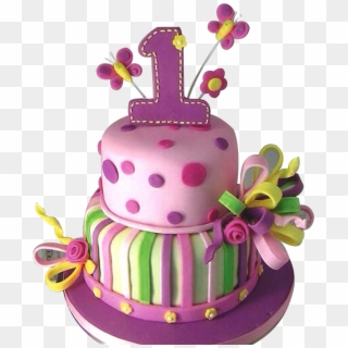 My 1st B'day - Birthday Cake Ideas For First Birthday Girl, HD Png Download
