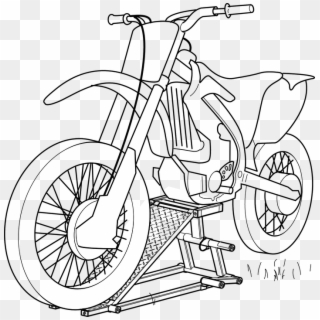 Motorcycle Sketch Black Motorbike Motorbikes Speed - Cara Menggambar Motor Trail Dengan Pensil, HD Png Download