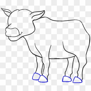 Drawing Cow Easy - Easy Drawing Of Cows, HD Png Download