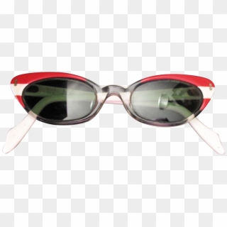 1950's Red & White Cat Eye Sunglasses With Green Lenses - Reflection, HD Png Download