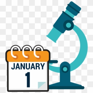 January 1 Calendar Icon With Blue Microscope - Icon, HD Png Download