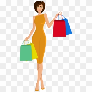 Bag Beautiful Woman Transprent - Woman Holding Shopping Bag Png, Transparent Png
