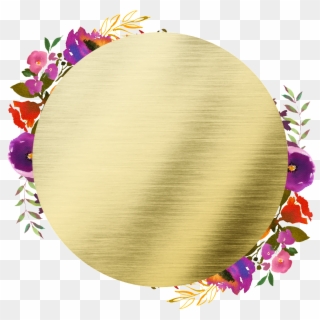 Hand Painted Round Frame Back Png Transparent - Flower Wreath Clipart Transparent, Png Download