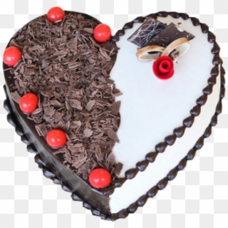 Heart Shaped Black Forest Cake , Png Download - Anniversary Heart Shape Cake, Transparent Png