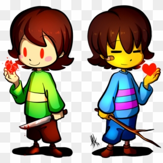 Artists Drawing Video - Draw Frisk And Chara, HD Png Download