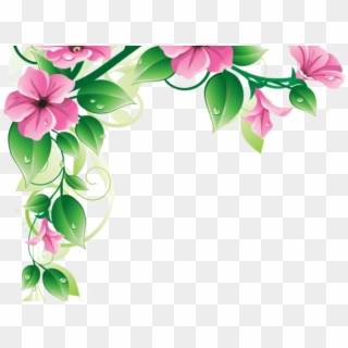 Pink Flower Clipart Divider - Border Design For Card, HD Png Download