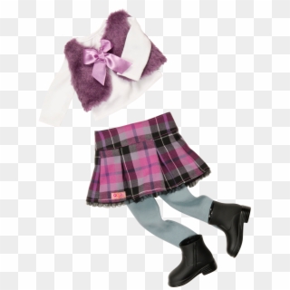 A Tad Plaid Outfit For 18-inch Dolls - Roupas Da Boneca Our Generation, HD Png Download