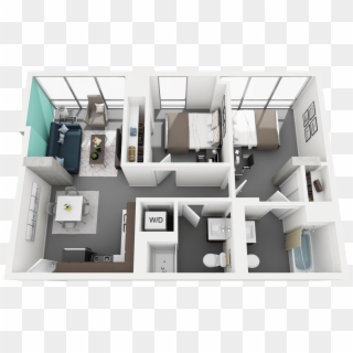 Two Bedroom, Two Bathroom - Vue53 Apartments, HD Png Download