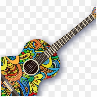 Ukulele Pattern Creative Guitar Vector Acoustic - Guitar Vector Pattern, HD Png Download