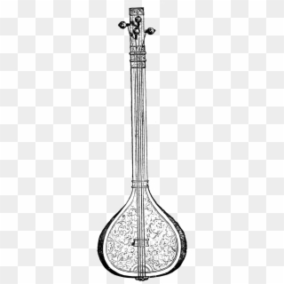 0447 Antique Banjo Victorian Era Free Vintage Clip - Indian Musical Instruments, HD Png Download