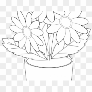 Flower Vase Cliparts - Drawing Vase Of Flowers, HD Png Download