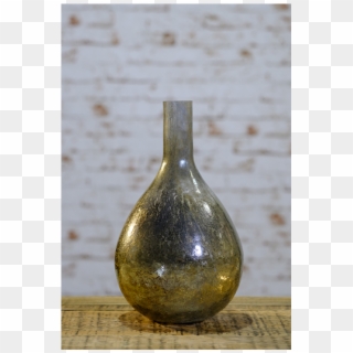 Antique Silver Mercury Bulbous Glass Vase - Vase, HD Png Download