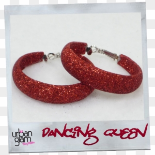 Red Glitter Hoop Earrings - Red Sparkle Hoop Earrings, HD Png Download