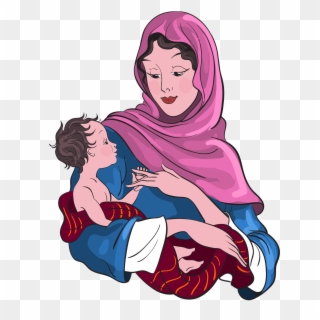 Mary And Jesus Clipart, HD Png Download