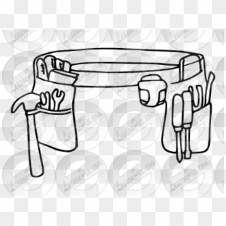 Black And White Toolbelt Clipart, HD Png Download