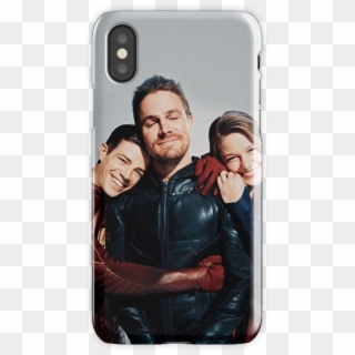 Grant Gustin Iphone X Snap Case - Grant Gustin Melissa Benoist And Stephen Amell, HD Png Download