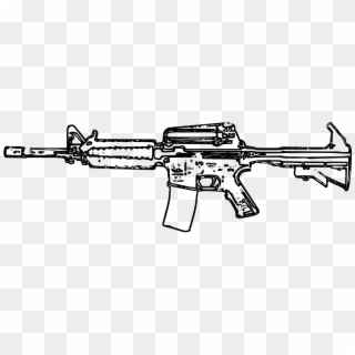 Rifle,automatic Vector Graphics - Assault Rifle White Png, Transparent Png
