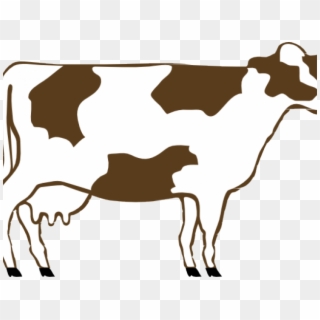 Cartoon Brown And White Cow, HD Png Download
